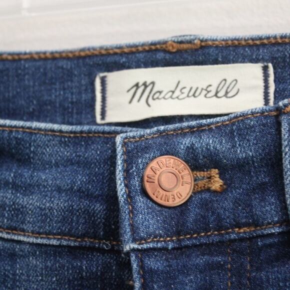 Madewell 9” Mid Rise Skinny Jeans York Wash Rip Repair Stretch Denim Sz 28 - Picture 6 of 12